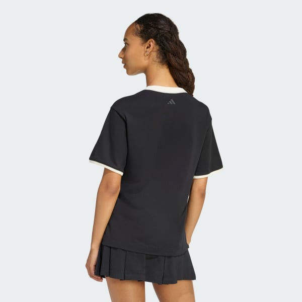 Black Seasonal Essentials Colorpop T-Shirt with Embroidered Graphic