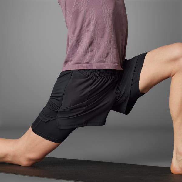 Black Designed for Training Yoga Training Two-in-One Shorts