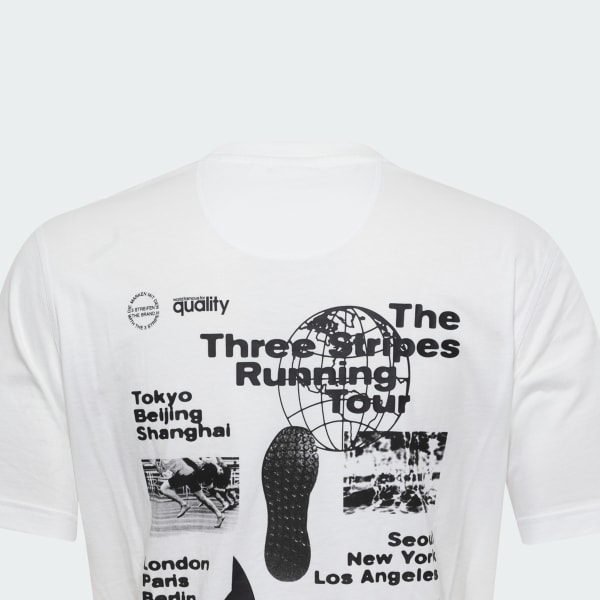 biela Tričko Sports Elements Poster Graphic Loose