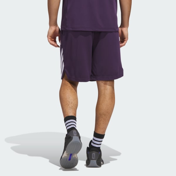 Purple Legends 3-Stripes Basketball Shorts