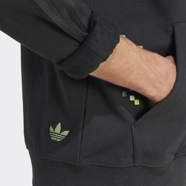 送料込*adidas×MINECRAFT*ピクセルトレフォイルフーディ adidas Originals x Minecraft Graphic Hoodie - Black | adidas