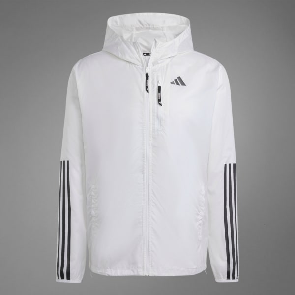 Adidas white running jacket top