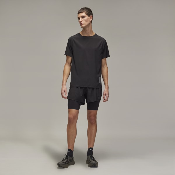 Tシャツ・カットソー Y-3 Men T-shirt Black JN4884 BLACK Y-3 Running T-shirt - Wrong Weather