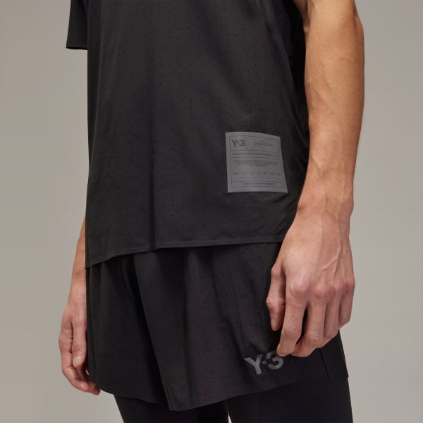 Tシャツ・カットソー Y-3 Men T-shirt Black JN4884 BLACK adidas Y-3 Running Short Sleeve Tee - Black | Free Shipping