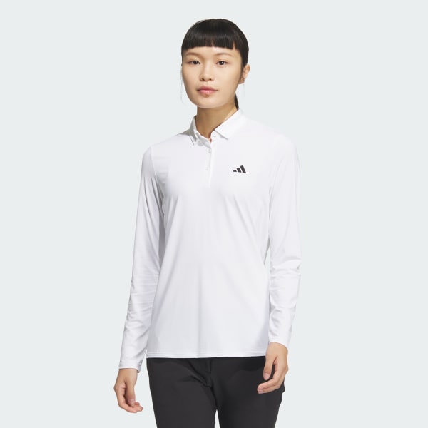 White AEROREADY Long Sleeve Polo Shirt