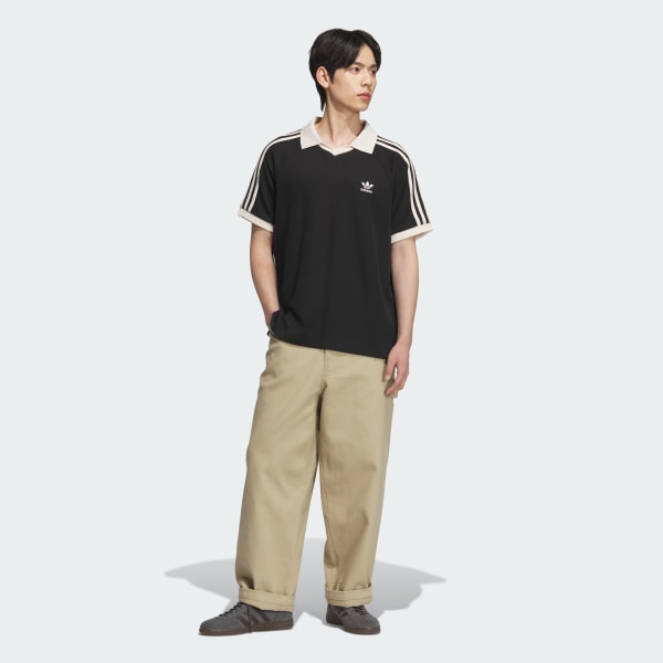 cierna Polokošeľa Waffle Short Sleeve