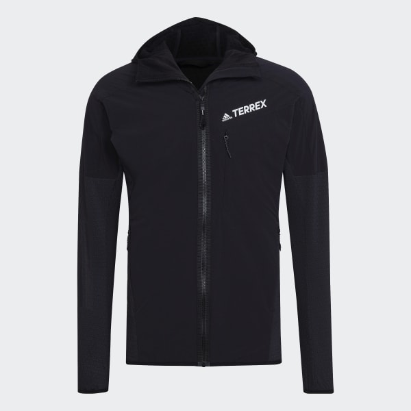 Nero Giacca Techrock Flooce Wind Hooded