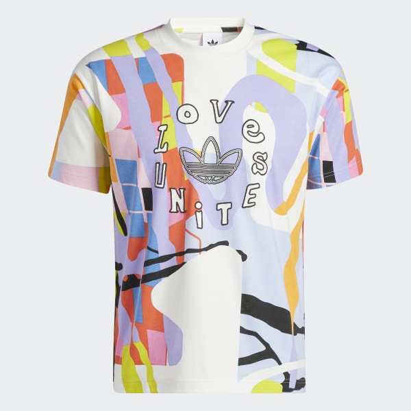 Multicores Camiseta Estampada Love Unites (Gênero Neutro) QF254