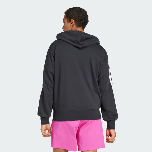 Negro Casaca con capucha Essentials French Terry 3 bandas