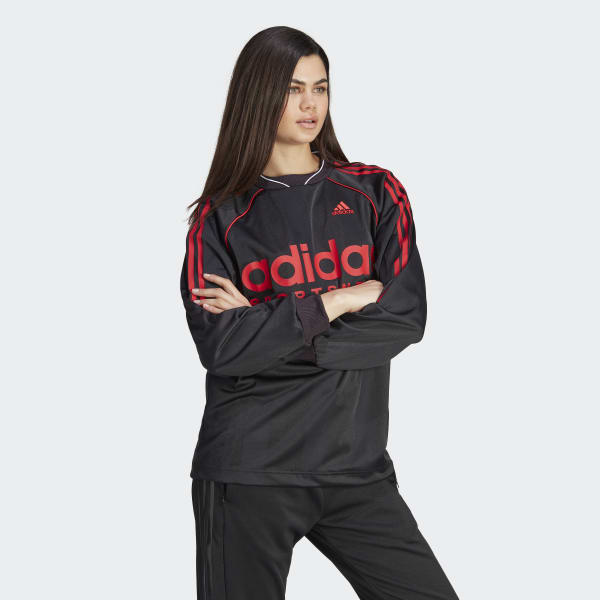 Schwarz Jacquard Long Sleeve Trikot