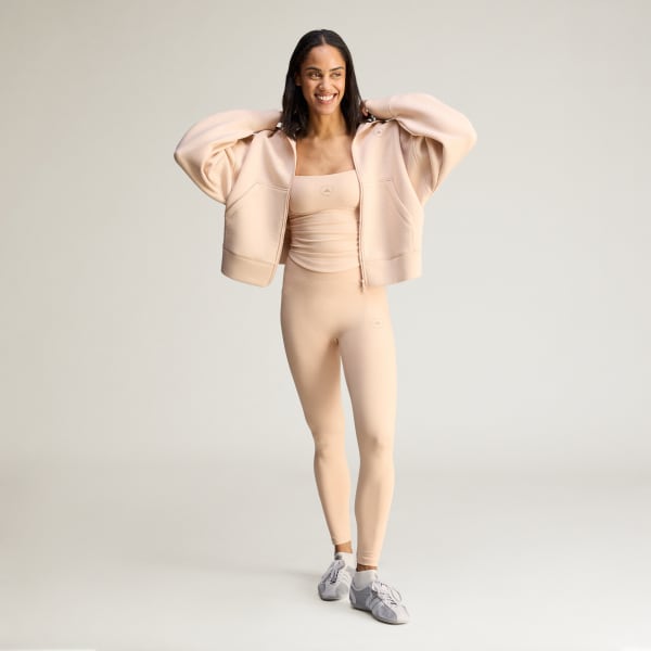 Beige adidas by Stella McCartney Studio Spaghetti Crop Top