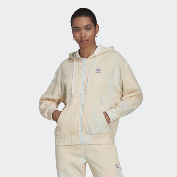 Blauw Allover Print Ritshoodie DE637