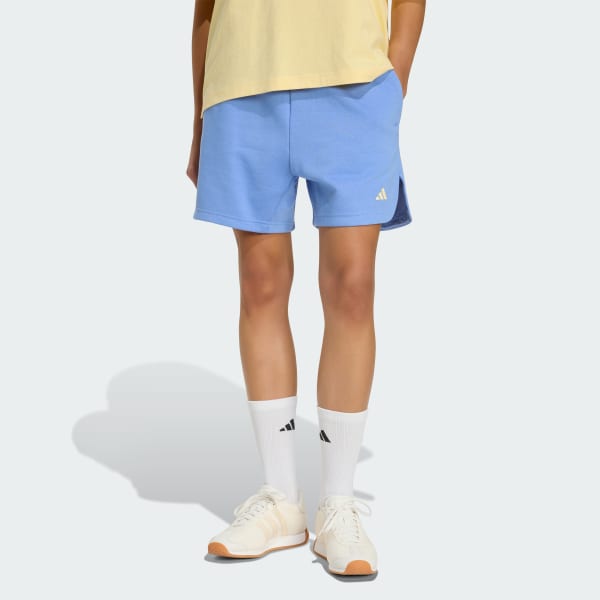 Blue 3 Stripes Studio Fleece Loose Shorts