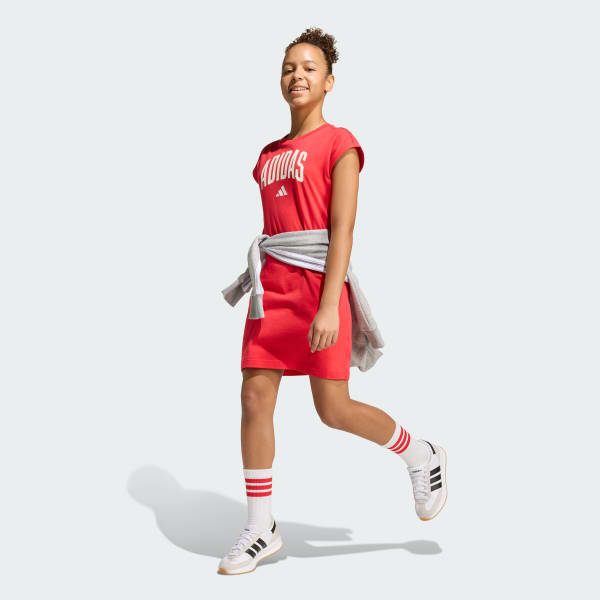 Rojo VESTIDO SEASONALS COLLEGIATE TYPOGRAPHY