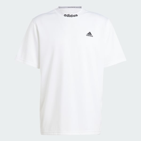 White Mesh-Back Tee