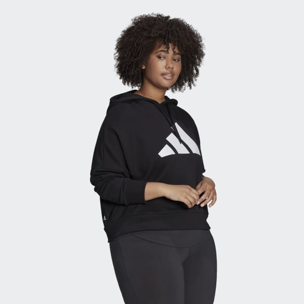 Black adidas Sportswear Future Icons Hoodie (Plus Size) EMI53