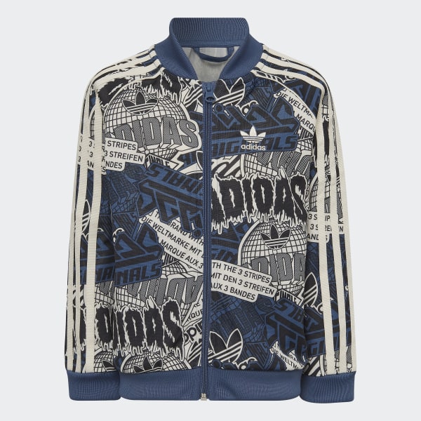 Beige Allover Print Trainingsanzug