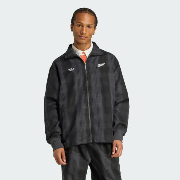 ADIDAS ORIGINALS & ALL BLACKS PLAID WOVEN FIREBIRD TRACK JACKET