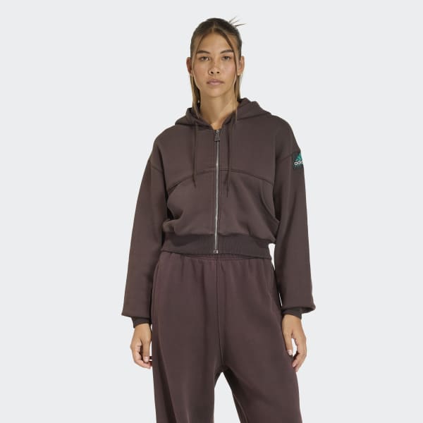 Adidas Equipment Cropped Hoodie - Brown | Free Shipping with