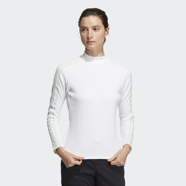 Wit AEROREADY 3-Stripes Mock Neck Longsleeve