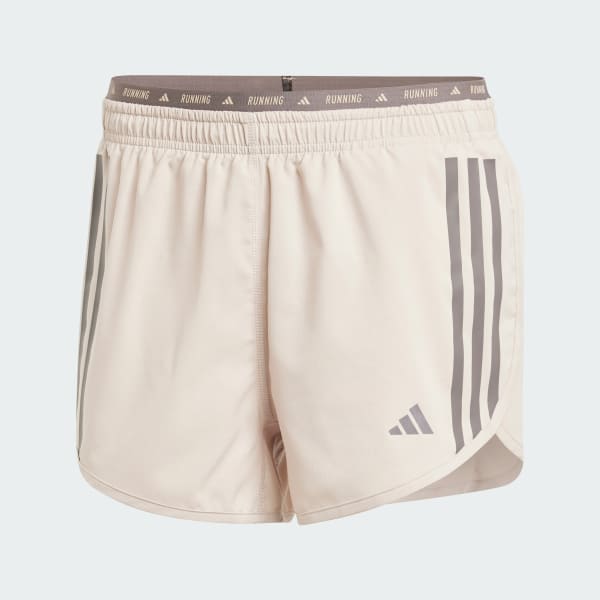 Beige Shorts Own The Run 3 Rayas