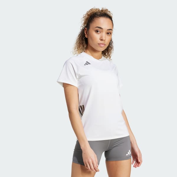 adidas HILO Short Sleeve Volleyball Jersey - White | Free Shipping