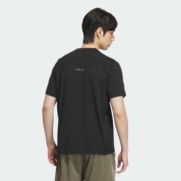 ブラック アディダスアダプテーション ダブルニット半袖Tシャツ