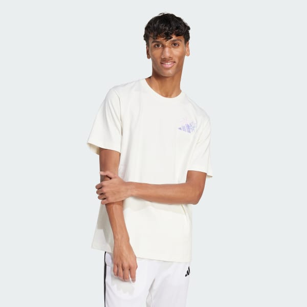 White Lounge Pastel Embroidery Graphic Tee