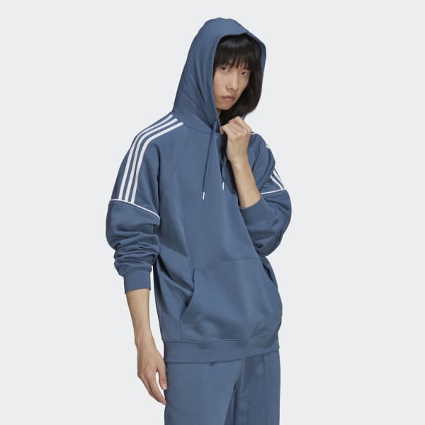 Bleu Sweat-shirt à capuche adidas Rekive L9805