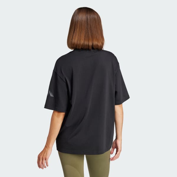 Black Essentials Contemporary Logo Boyfriend Tee