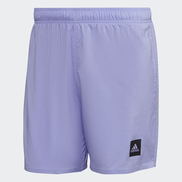 Purple Short Length Solid Swim Shorts