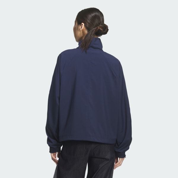 ブルー スリーストライプス ジップ トラックトップ（ジャージ）