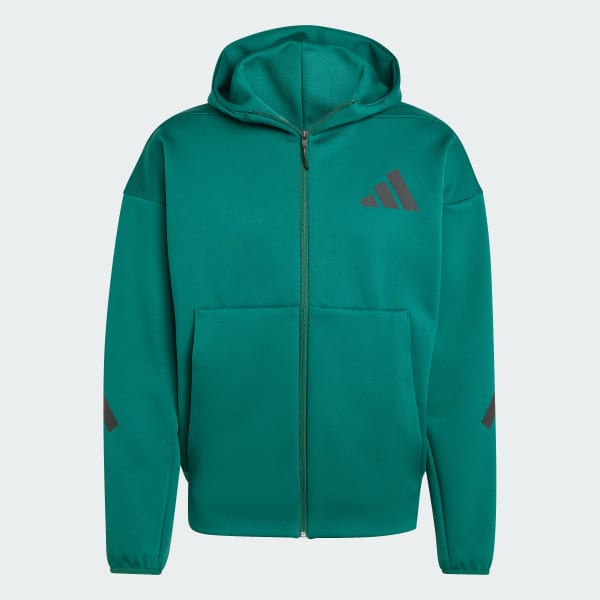 adidas Z.N.E. Full-Zip Hooded Track Jacket - Green | Free
