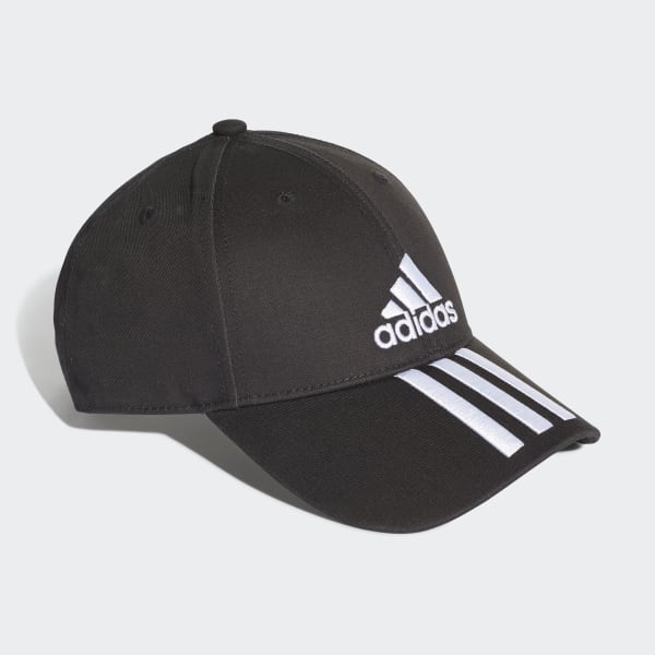 Negro Gorra 3 Rayas Classic Six-Panel