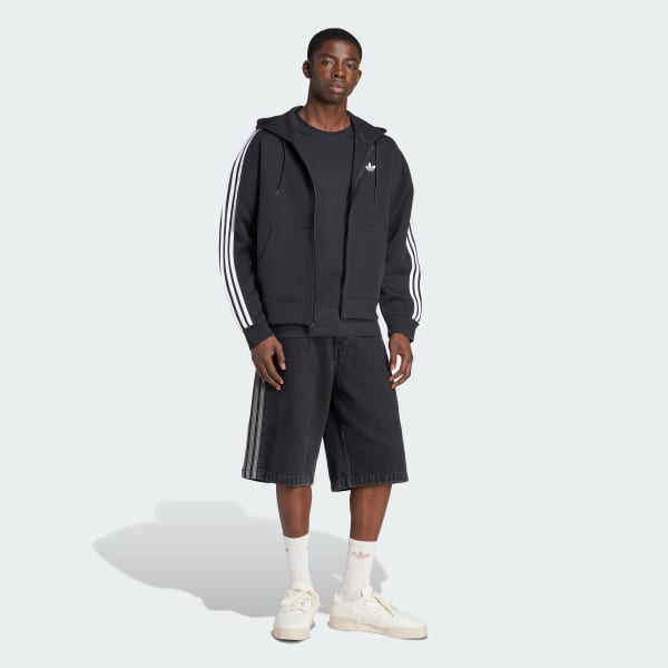 cierna Nadrozmerná mikina s kapucňou adidas Adicolor Spacer