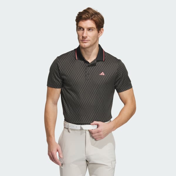Đen Áo Polo Ngắn Tay Jacquard AEROREADY
