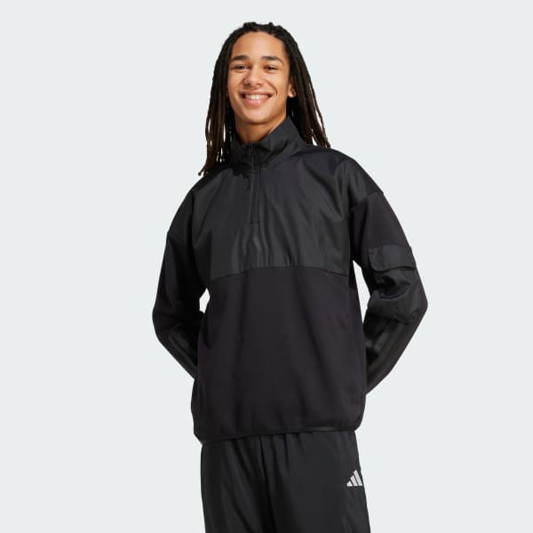 adidas City Tech Utility Half-Zip Sweatshirt - Green | Free
