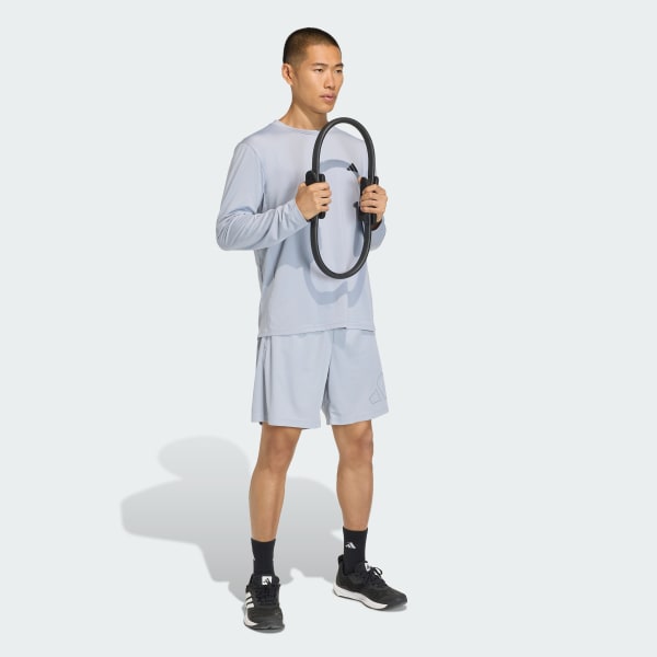 Grey WORKOUT ESSENTIALS BASE PIQUE BIG LOGO SHORTS