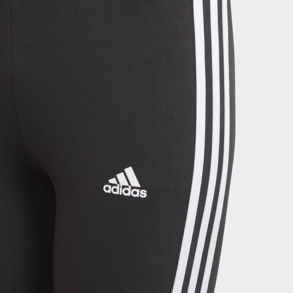 Negro Licras adidas Essentials 3 Rayas Pretina Medio