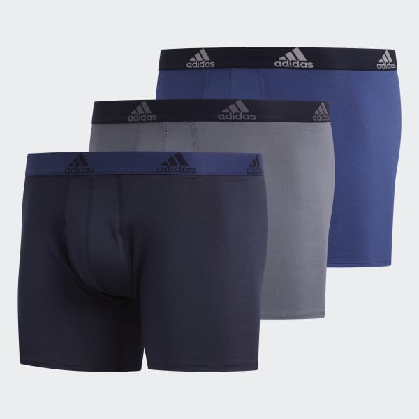 adidas Stretch Cotton Boxer Briefs 3 Pairs - Blue | Men's Training ...