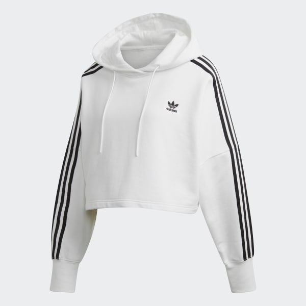 cropped white adidas hoodie