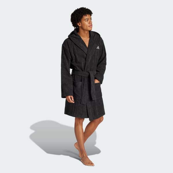 Black Hooded Bathrobe