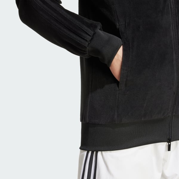 adidas SST Adicolor Velour Track Top - Black | Free Shipping