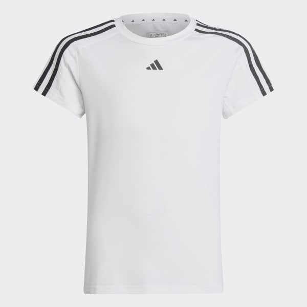 Blanco Polera Train Essentials AEROREADY 3 Tiras