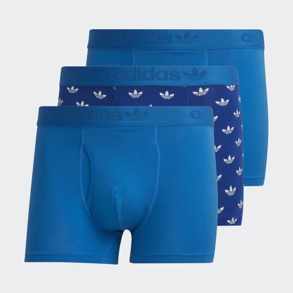 Blue Comfort Flex Cotton Print Trunks 3 Pack HPN24