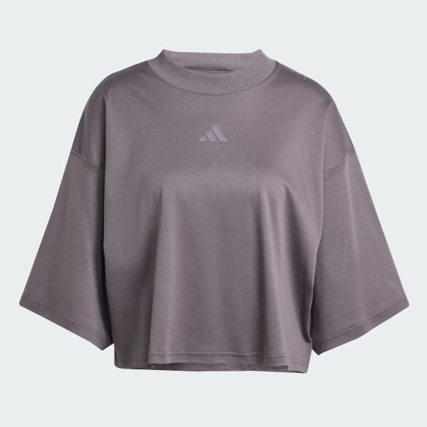 สีเทา เสื้อยืดทรงหลวม City Escape