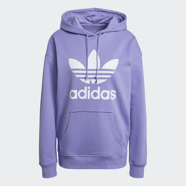 Purple adidas trefoil hoodie top