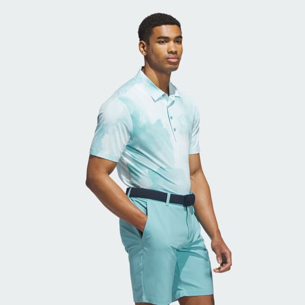 Turquoise Ultimate365 Printed Cool Feeling Tour Polo Shirt