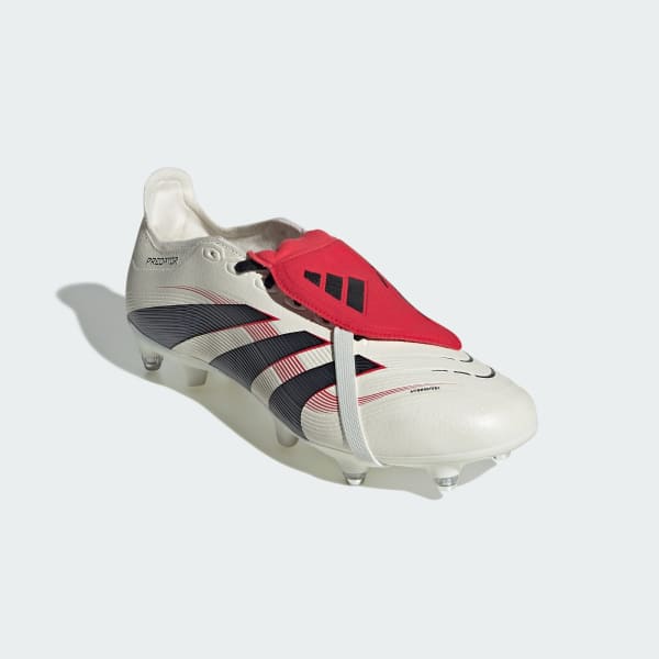 Blanc Chaussure languette rabattue Predator League Terrain gras