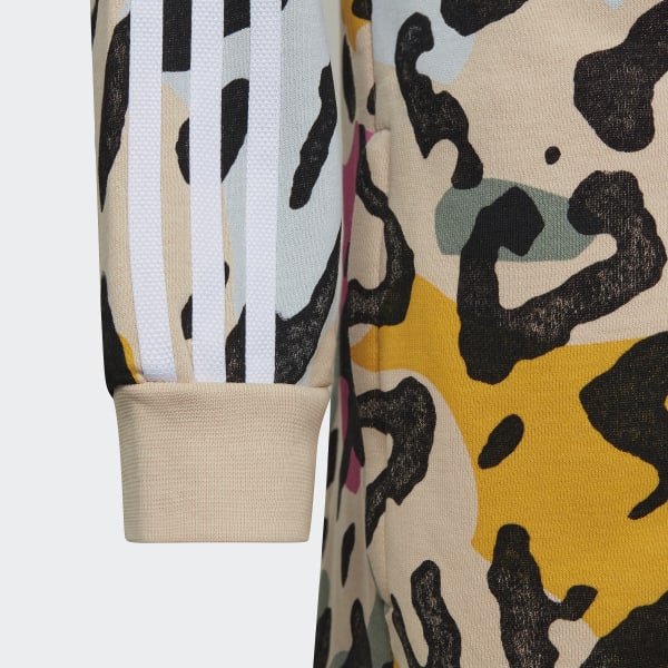 Animal Print Elongated Zip Hoodie